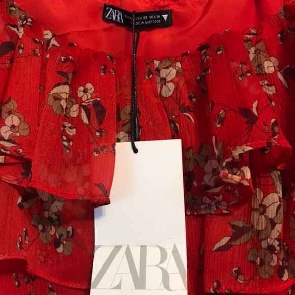 zara floral print maxi dress - Picture 4 of 6